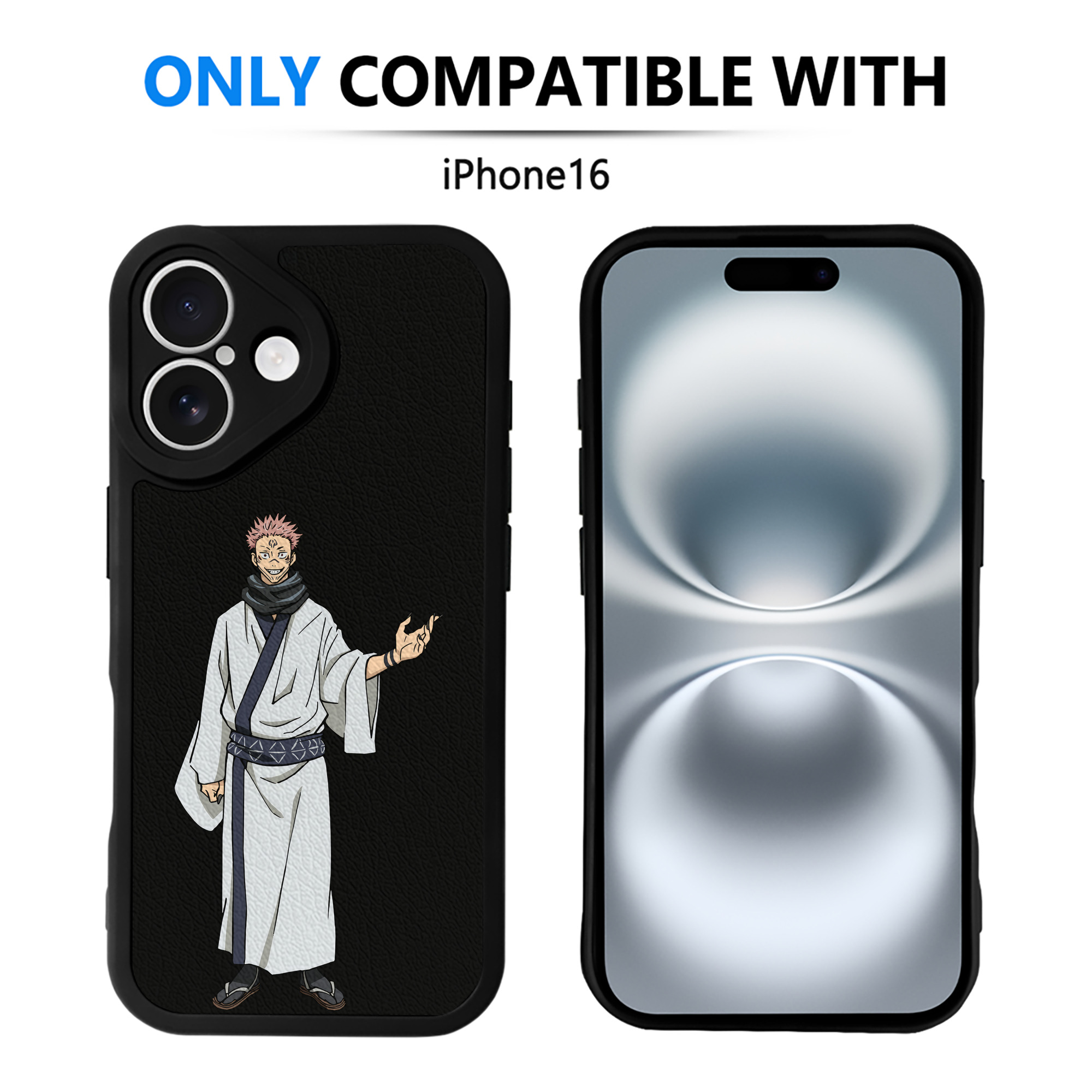 （画像用） 呪術廻戦 Jujutsu Kaisen 【iPhone 16シリーズ対応】シリコンスマホケース（レザー調） 材質：シリコン